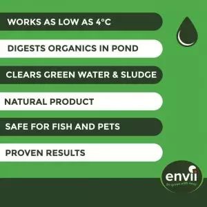 Envii Natural Pond Klear features for our green water treatment