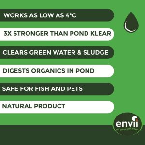 Envii Pond Klear Xtra features to clear pond water
