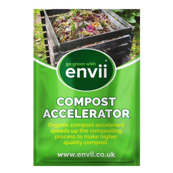 front view of Envii Compost Accelerator packet our organic compost accelerator