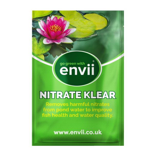 front view of Envii Nitrate Klear packet our nitrate remover for ponds